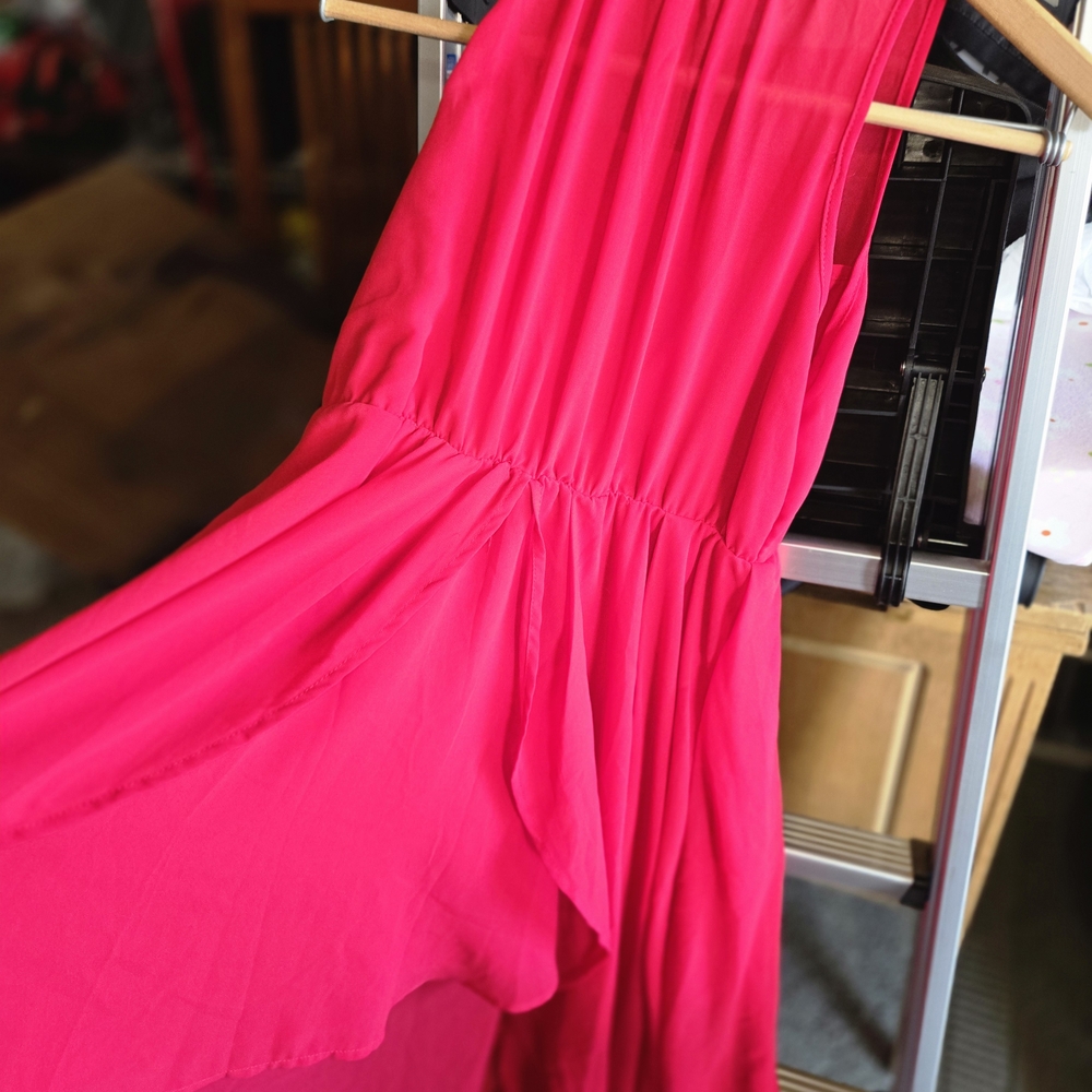 SHEIN Red Ruffled Dress